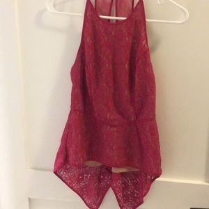 Gorgeous BCBG red lace top